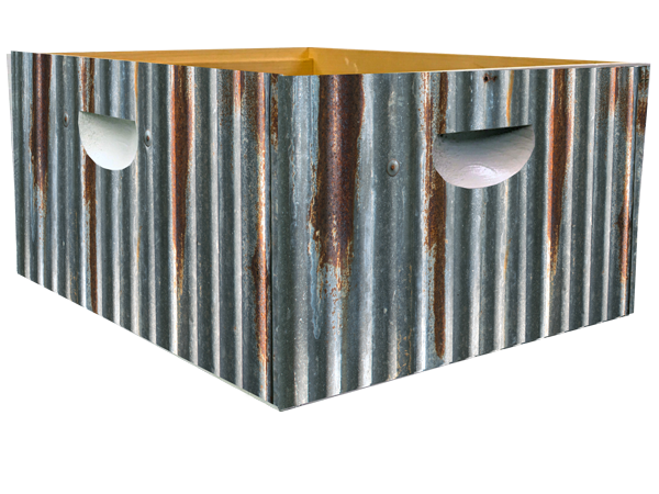 Corrugated Metal Bee-ware Theme - Bottom Deep Wrap 2