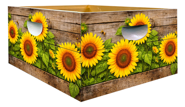 Rustic Sunflowers Theme - Honey Bee Box Wrap - Bee Box Wraps