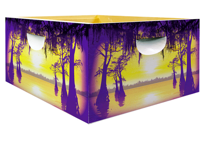 Purple and Gold Swamp Scene bee hive for honey bees